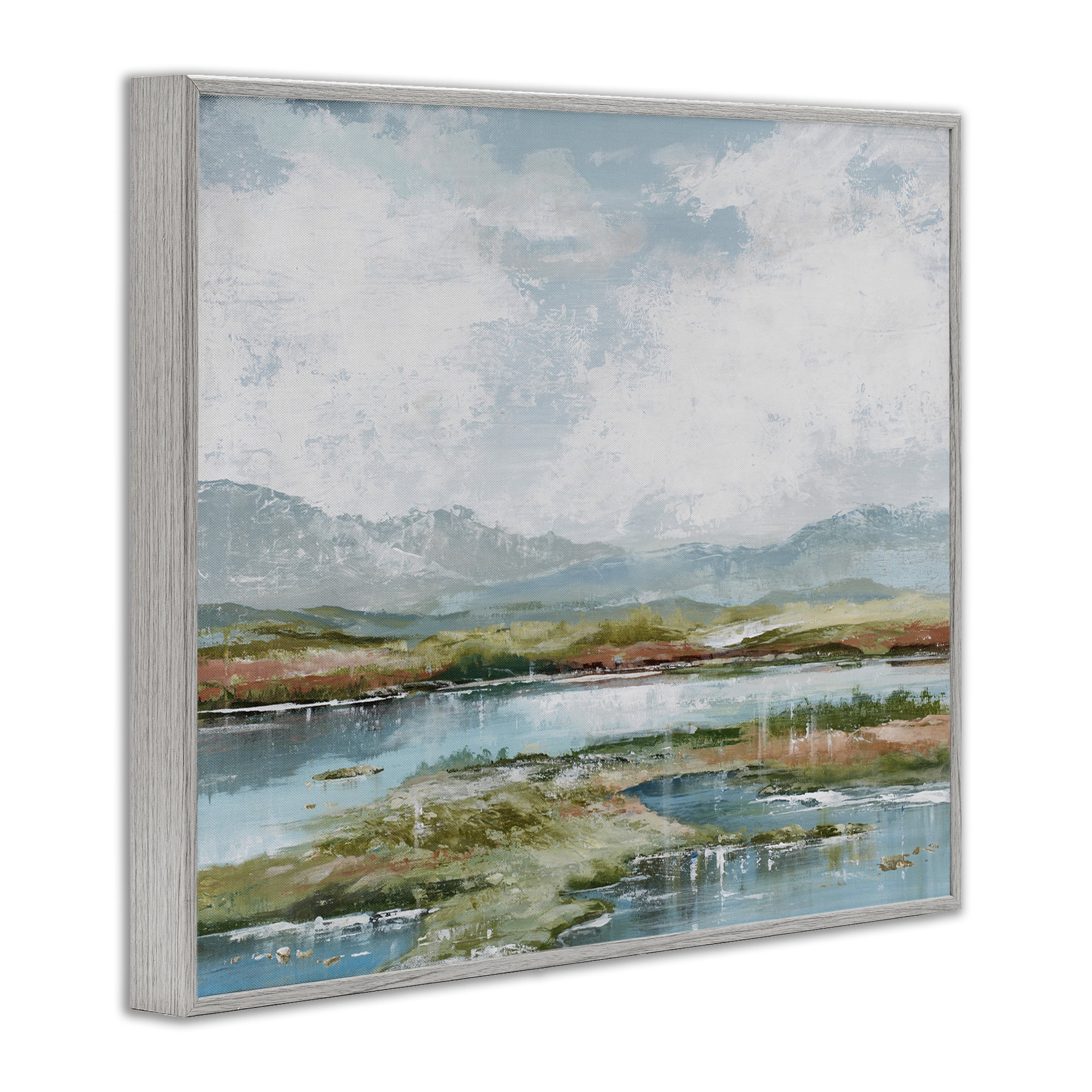 Stupell Industries Modern Paint Landscape Landscape Painting Gray Framed Art Print Wall Art, 14 x 11