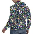 thumbnail image 6 of Haiem Purple-Gold Triangles Patterned Men's Hoodie with Kangaroo Pocket - Ideal Pullover Sweatshirt for Daily Wear, Travel, and Home-Small, 6 of 7
