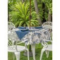 thumbnail image 3 of Outdoor Tablecloth with Umbrella Hole for Patio/Picnic/Party/Camping, Navy Blue Rose Waterproof Table Cloth Round Cover Washable, Farmhouse Vintage Botanical Floral Burlap (Dia 54"), 3 of 9
