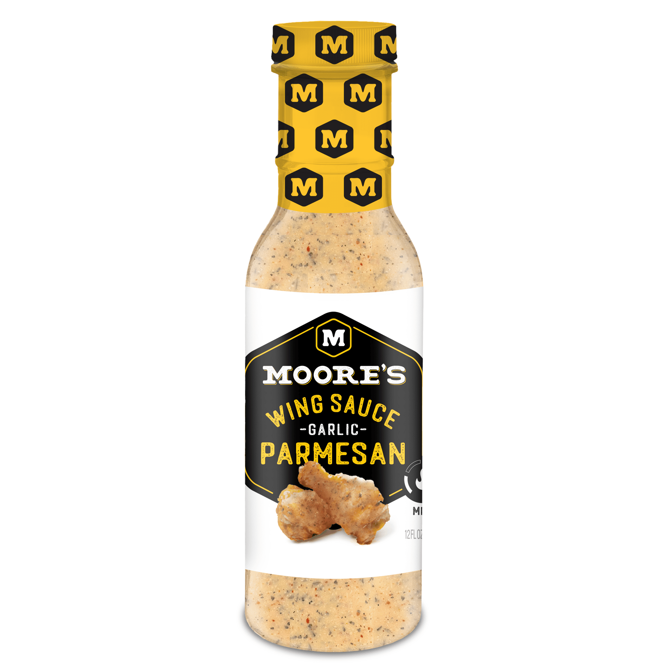 (4 pack) Moore's Garlic Parmesan Wing Sauce Liquid Cooking Marinade, 12 fl oz Bottle