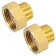 thumbnail image 1 of Unique Bargains G1 Female x G3/4 Male Thread 31mm Brass Pipe Fitting Hex Coupling 2 Count, 1 of 5