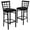 Black Vinyl Seat/Black Metal Frame, variant on Flash Furniture 2 Pk. HERCULES Series Black Window Back Metal Restaurant Barstool - Mahogany Wood Seat