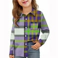 thumbnail image 2 of MKOSPLRT Boys Plaid Button Down Shirts Toddler Girls Long Sleeve Collared Tops Color Block Casual T Shirts Kids Spring Clothes 6M-8Y, 2 of 10