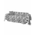 thumbnail image 2 of Black Geometric Sofa Covers for 3 Cushion,Washable Couch Cover for Sectional Sofa Slipcovers with Tassel,White Striped Contemporary Minimalist Loveseat Covers Futon Cover Throw Blanket 71''x118'', 2 of 8