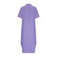 thumbnail image 4 of Xuyuer Summer Dress for Womens Casual Loose Midi Dresses Turndown Collar Button DownShort Sleeve Sleeveless Shirt Beach Cover Up, 4 of 8