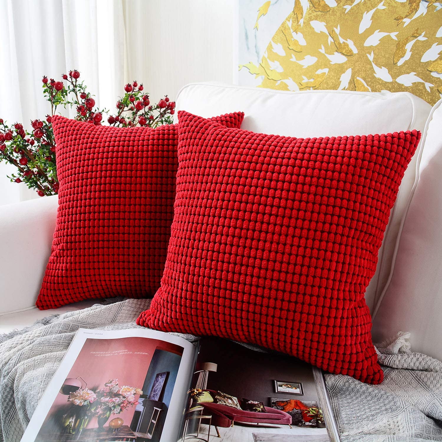 Premium Design Decorative Square Throw Pillow Covers 16x16 Inch 40x40 cm 