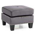 thumbnail image 2 of Glory Furniture Nailer Velvet Upholstered Ottoman in Gray, 2 of 5