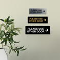 thumbnail image 4 of All Quality PLEASE USE OTHER DOOR Sign - (Right Arrow) (Dark Brown) - Small 2" x 6", 4 of 5