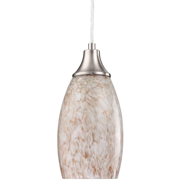 Lámpara colgante Karyfine Mini Milk Glass con níquel cepillado