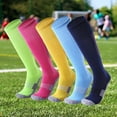 thumbnail image 6 of 1 Pair Knee Soccer Socks Youth Striped Tube Over Knee Long Football Sock for Boy Girl Women Adult, 6 of 8