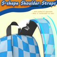 thumbnail image 5 of Blue Wavy Checkered Pattern 17" School Backpacks for Teens,Waterproof Oxford Fabric,S-Shape Padded Straps for School,Travel,Hiking,Camping, 5 of 6