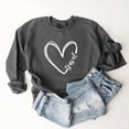 thumbnail image 4 of Busydd Womens Fall Tops Fashion Love Heart Print Sweatshirt for Women Casual Comfy Loose Fleece Crewneck Long Sleeve Shirts for Women, 4 of 4