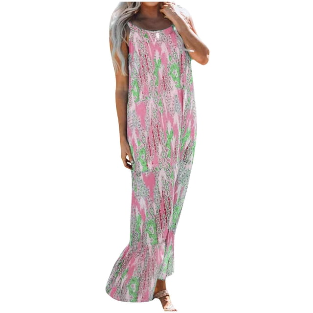 Vestido de Verano Casual Mujer Moda Europea Suelta Contraste Irregular Doblado Vestido Suspendido para Fiestas