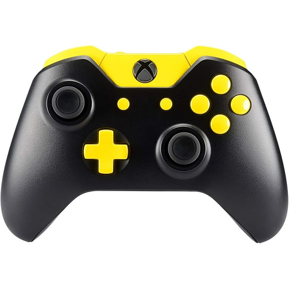eXtremeRate LB RB LT RT Bumpers Triggers D-Pad ABXY Start Back Sync Buttons, Lime Yellow Full Set Buttons Repair Kits with Tools for Xbox One Standard & Xbox One Elite V1 Controller (Model 1697/1698)