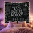 thumbnail image 2 of Biology Teaching Quote on Black Chalkboard, Inspirational Illustration for Teachers, Botanical Lab Decor, Back to School Gift, Tapestry Wall Hanging for Study Room and Dorm, 2 of 7