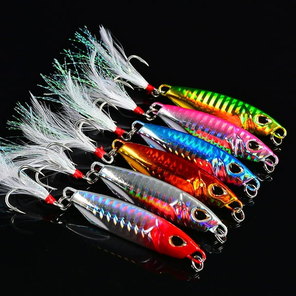 5Pcs Metal Jig Fishing Lure 10g/15g/20g/30g/40g/50g Low Lead Artificial Jigging Baits