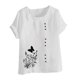thumbnail image 3 of Vestidos Casuales Para Mujer, Blusas De Mujer De Moda Blusa informal de lino con cuello redondo, manga corta y botones para mujer, 3 of 3