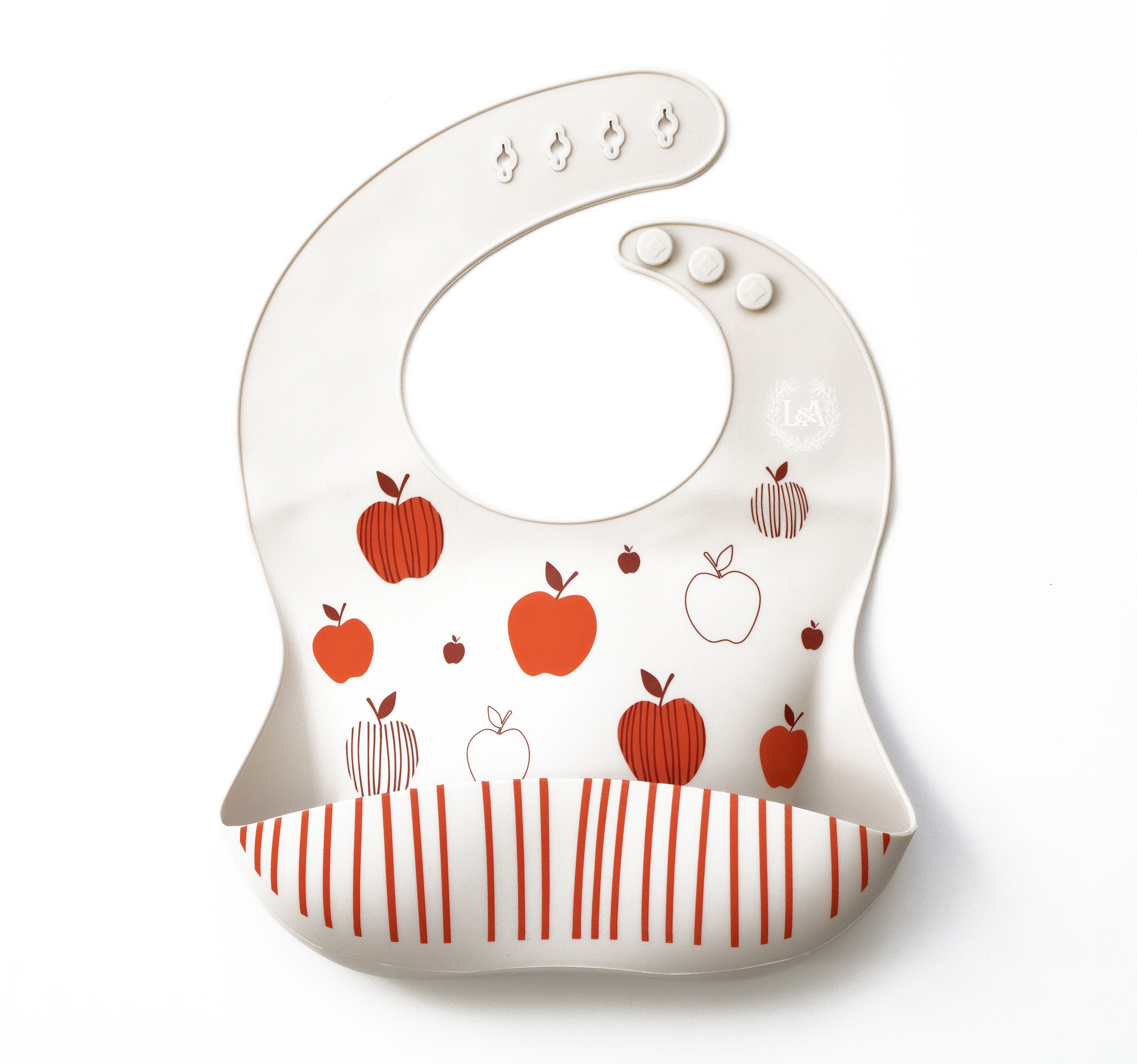Unisex Silicone Bib with Pouch (Apple)