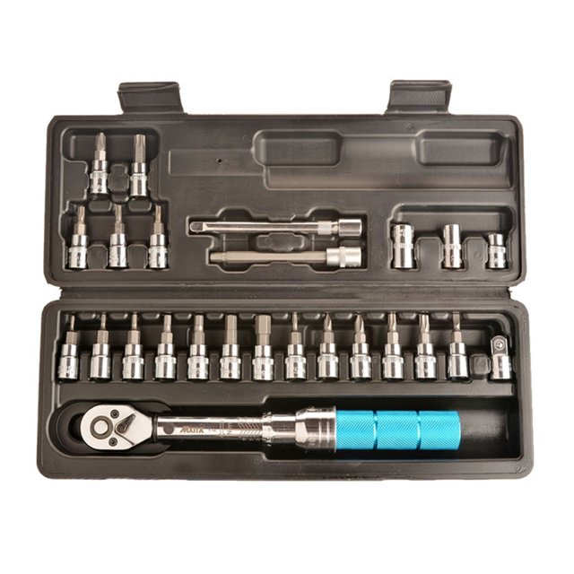 Adjustable Torque Wrench Bicycle Repair Tool Kit Set Bicycle Repair Tool 1/4 "2-14Nm Manual Wrench Set ,Easy to Use