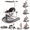 Gray, variant on INFANS 6-in-1 Baby Walker, Converts Push Car to Bouncer, Rocker with Music, Lights, Adjustable Height & Speed, Activity Center, Canopy for 7-18 Months