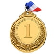thumbnail image 2 of Medalla de premio Regalo de premio Aleación de zinc con cintas para el cuello, Medalla de trofeo para baloncesto Oro, 2 of 8