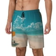 thumbnail image 1 of Fotbe Shopping Cart On Tropical Beach Traje de Baño para Hombre – Shorts de Natación de Secado Rápido con Forro y Bolsillos-Small, 1 of 6