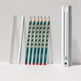 thumbnail image 1 of Riwcyla Cute Pencil Box Hexagonal with 6 Pencils Standing Pen Holder Multi,Function Push,Pull Stationery Box Set Design with Ruler and Detachable Pencil Sharpener and Earaser Hard Pen Case Storage, 1 of 6