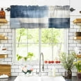 thumbnail image 3 of Abstract Art Valances for Windows Color Block Gary Blue Collage Oil Painting Rod Pocket Curtain Valance Window Treatment Short Curtains for Kitchen Living Room, 58"x16", 3 of 5