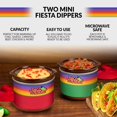 thumbnail image 2 of Nostalgia Taco Tuesday Dos Mini Fiesta Dippers, 0.65 Qt. Capacidad, incluye tapa, perfecto para queso, chile, frijoles, pollo, carne de res, rojo/verde, 2 of 5