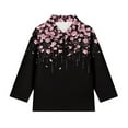 thumbnail image 3 of Psesaysky Girls Cherry Blossom Pink Print Long Sleeve Shirts with Stand-up Collar Half Zip Pullover Quick Dry Athletic Workout Tops for Kids Sport Performance Clothes 6-7 Years, 3 of 6