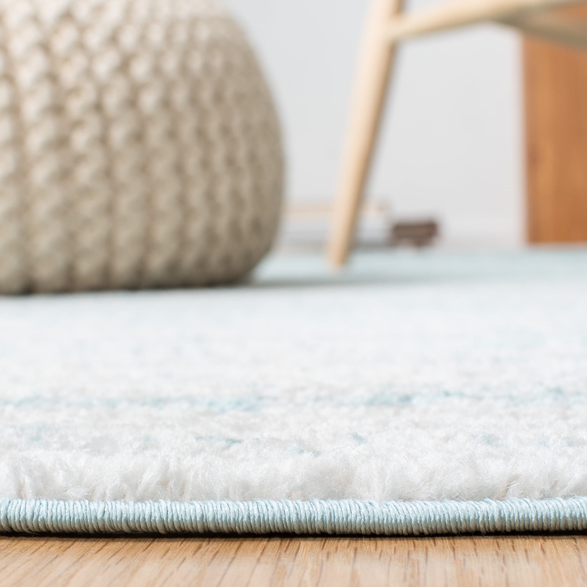 SAFAVIEH Adirondack Esmond Striped Area Rug, Aqua/Ivory, 9' x 12' - Large - Modern Design, Aqua & Ivory, Ideal for Living Room, Bedroom, Dining Space