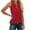 Red, variant on Kovlvoll Summer Tank Tops for Women Summer Casual Sleeveless Keyhole Neck Solid Color Lightweight Comfy Shirts Tanks