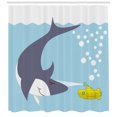 thumbnail image 3 of Ambesonne Yellow Submarine Shower Curtain, Shark Bubbles, 69"Wx75"L, Blue Grey Yellow, 3 of 3