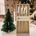 thumbnail image 4 of Cinvoph 4pcs Taper Candles Smokeless Scented Long Lasting Candle Romantic Centerpiece for Valentine’s Day Dinner Wedding Christmas Birthday Party Anniversary Home Decor 1"x1"x12" Gold, 4 of 5