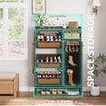 thumbnail image 3 of Rattan Shoe Cabinet Storage with 3 Flip Drawers and 4-Tier Cabinets, Freestanding Shoes Rack Organizer for Entryway, Closet, Narrow Shoe Rack Cabinet, 3 of 8
