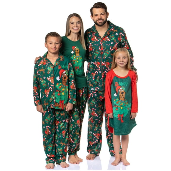 Scooby-Doo Matching Family Christmas Character Tree Reindeer Holiday Sleep Pajama Set Loungewear Sleepwear