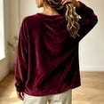 thumbnail image 5 of Ixbnca Velvet Cardigan for Women Loose Solid Color Long Sleeve Tops Casual Button Down V-Neck Winter Outerwear, 5 of 7