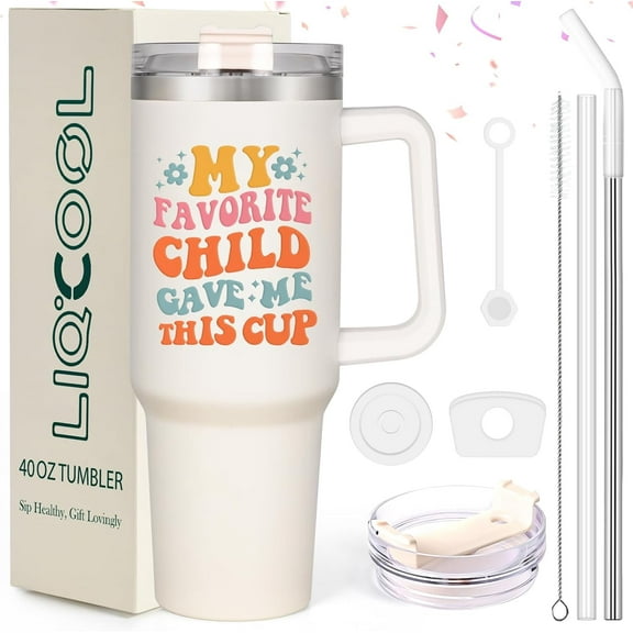 Gingprous Tumbler Gifts for Mom,40 Oz My Favorite Child Gave Me This Tumbler 40 Oz ,Best Gifts for Mom from Daughter Son