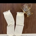 thumbnail image 4 of Lace Trim Kids Socks for 2-12Age Warm Socks AntiSlip Dress Ruffle Trim Socks Thin Ice Silk Ankle Socks 3Pairs, 4 of 9