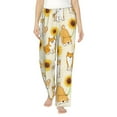 thumbnail image 2 of Kdxio Women's Comfy Stretch Shiba Inu Dog and SunflowerPrint Drawstring Pajama Pants-Medium, 2 of 9