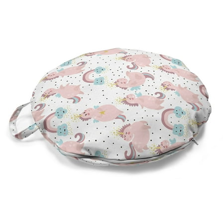 

Fantasy World Round Floor Cushion with Handle Demonstration of land Elements Funny Unicorns and Rainbows Decorative Pillow for Living Room & Dorms 18 Round White Multicolor by Ambesonne