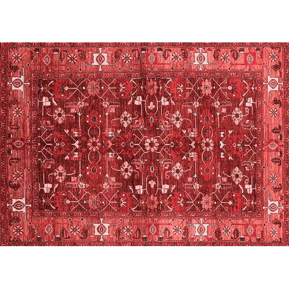 Ahgly Company Indoor Rectangle Oriental Red Industrial Area Rugs, 2' x 4'
