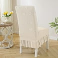 thumbnail image 6 of Yhmxh Dining Chair Covers with Skirt, Dining Room Chair Covers, Stretch Parsons Chair Slipcover, Kitchen Chair Protector Slipcover Removable Washable Dining Chair Covers for Home, Party, Ceremony, 6 of 7