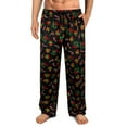 thumbnail image 2 of Conairie Christmas Pajama Pants for Men Wide Leg Funny Cute Print Lounge Pj Bottoms Pockets Casual Comfy Soft Sleep Pants Apparel Black L, 2 of 5