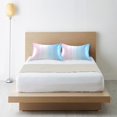 thumbnail image 6 of Yayeee Pillowcase Standard Size Set of 2 Satin Wrinkle Resistant Pillow Case, Light Blue Stripes, 6 of 7