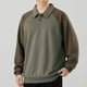 thumbnail image 1 of Blusa y camisa de manga larga con cuello vuelto para hombre, blusa informal de manga larga con cuello vuelto y bloques de color, blusa de poliéster para hombre, 1 of 7