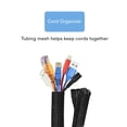 thumbnail image 3 of onn 10' Braided Cable Management Sleeve, Black, 3 of 8