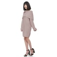 thumbnail image 2 of Women's Knit Cowl Neck Stretchy Long Sleeve Off Shoulder Sweater Dress, 2 of 6
