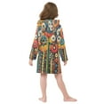 thumbnail image 7 of FORMRS Niños Bathrobe Unisex Hooded Robe Soft Plush Pajamas Sleepwear, Size 10-12T, Red Colorful Flowers with Dots, 7 of 7