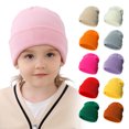 thumbnail image 4 of Gorro infantil de lana de punto para otoño e invierno, gorro tipo jersey para bebé, para niños y niñas, 4 of 6